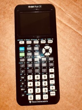 TI-84 Plus CE Black Graphing Calculator with White Slide Case